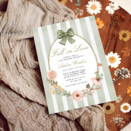 Fall i Kärlek Vintage Fall Blommigt Sage Baby Show Inbjudningar