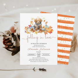 Fall i Kärlek Watercolor Baby Shower Inbjudningar
