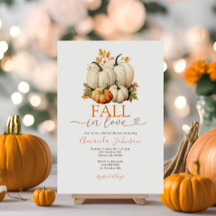 Fall i Kärlek White Pumpkin Fall Möhippa Inbjudningar