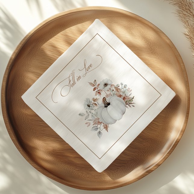 Fall i Kärlek White Pumpkin Pappersservett (Skapare uppladdad)