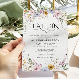 Fall i Kärlek Wildblommor Inbjudningskort för möhi