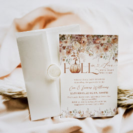 Fall i kärlek Wildbloms Rustic Baby Shower Inbjudningar