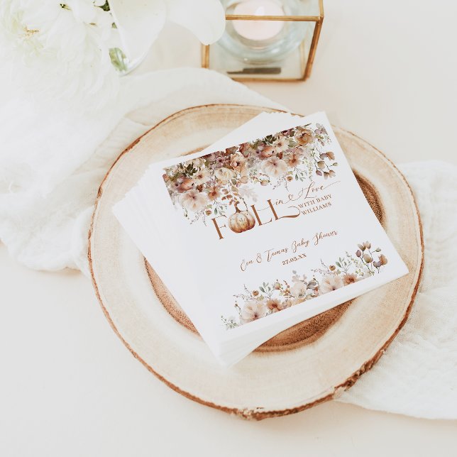 Fall i kärlek Wildbloms Rustic Baby Shower Pappersservett (Skapare uppladdad)