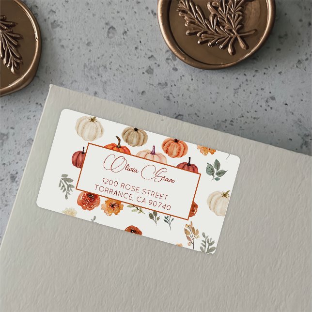 Fall i Kärlek Wildblomsterpatteretikett Adressetikett (Skapare uppladdad)