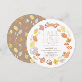 Fall i Kärlek Woodland Animals Virtuella babyskor Inbjudningar