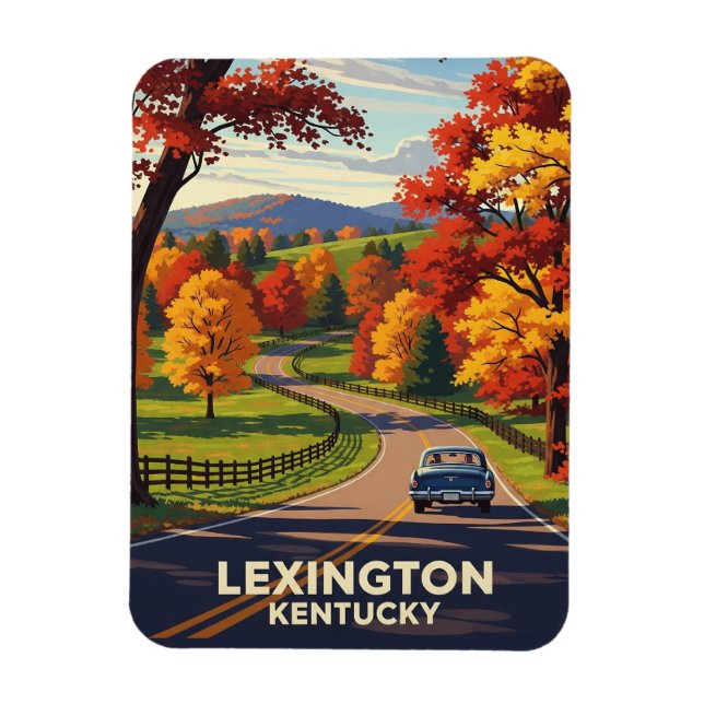 Fall i Lexington Kentucky-vykort Magnet (Vertikal)