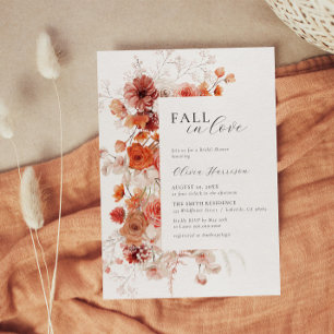 Fall i Möhippan Blommigt i Kärlek Orange Inbjudningar