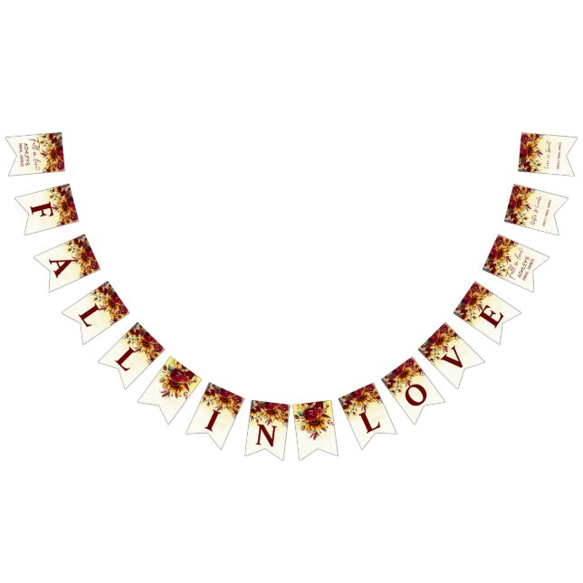 Fall i möhippan kärlek burgundi solblommor vimplar (Alla)