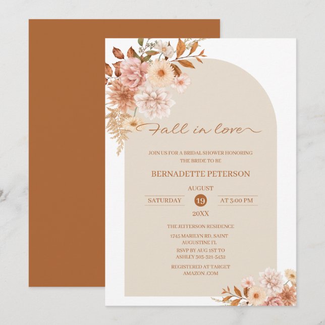 Fall i Möhippan kärlek Inbjudningar (Fram/baksida)