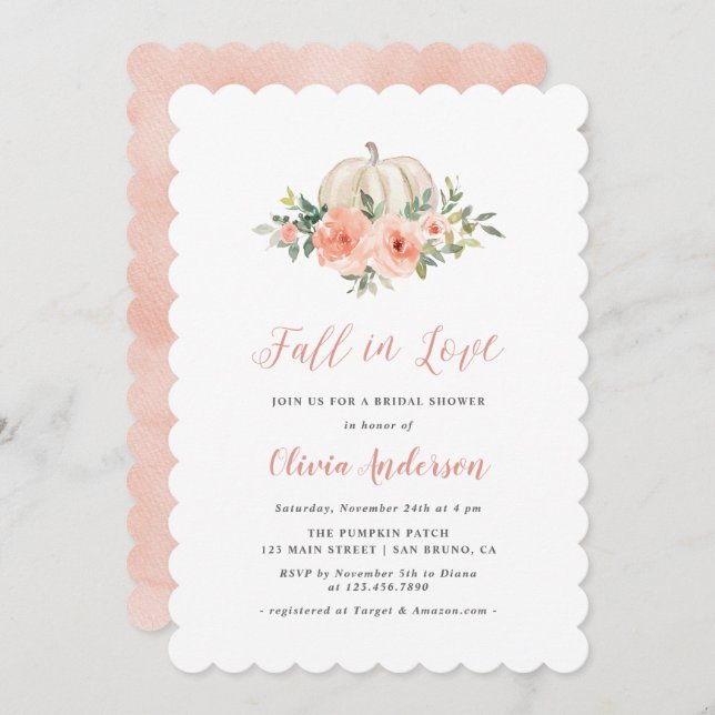 Fall i Möhippan Kärlek Inbjudningar (Fram/baksida)