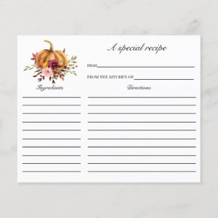 Fall i Möhippan Kärlek Recept Card