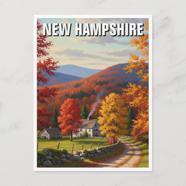 Fall i New Hampshire Travel Vykort (Framsida)
