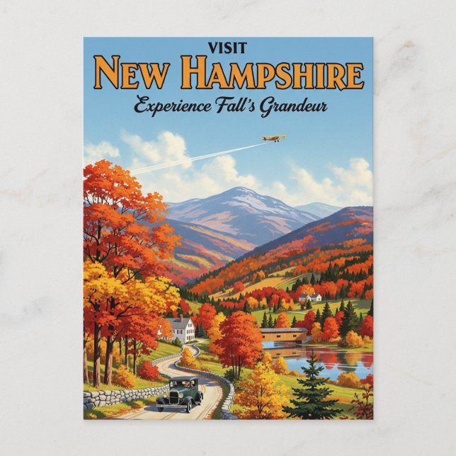 Fall i New Hampshire Travel Vykort (Framsida)