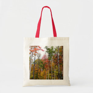 Fall i skogens färgstarka höstfotografi tygkasse