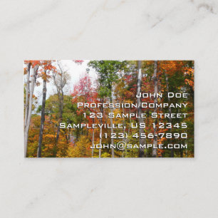 Fall i skogens färgstarka höstfotografi visitkort