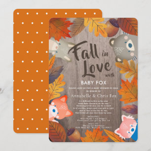 Fall i träskduschen Kärlek Woodland Animals per Ma Inbjudningar