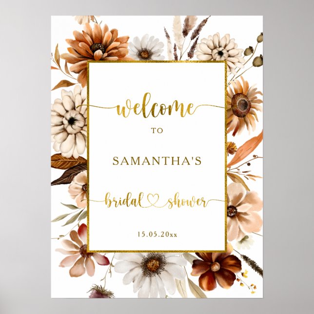 Fall i välkomstskylt för Möhippan Kärlek Guld Poster (Framsidan)