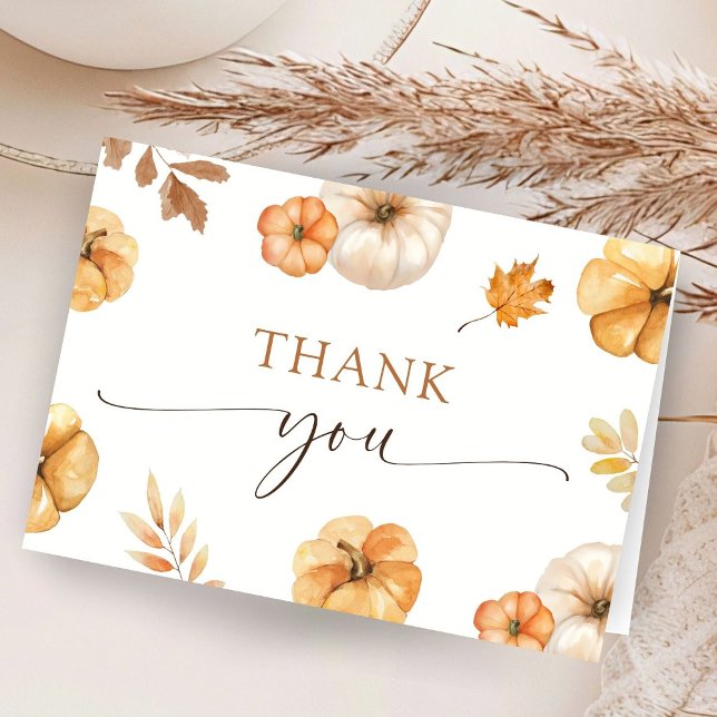 Fall in Kärlek Baby Shower Höstvikt Tack Kort (Skapare uppladdad)