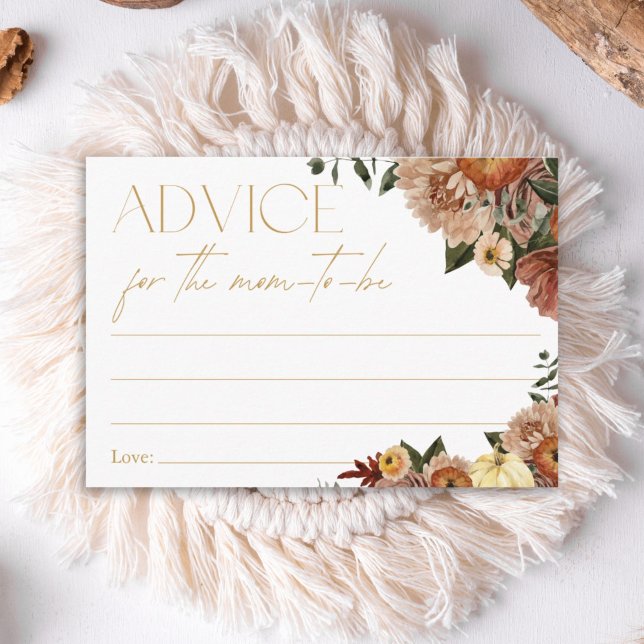 Fall in Kärlek Blommigt Baby Shower Adress for Mam Tilläggskort (Skapare uppladdad)