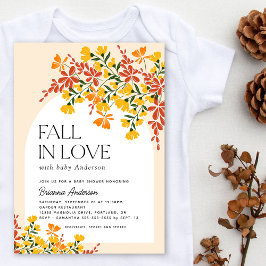 Fall in Kärlek Blommigt Baby Shower på hösten Inbjudningar