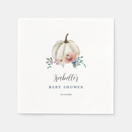 Fall in Kärlek Blommigt Pumpkin Baby Shower Pappersservett