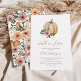 Fall in Kärlek  Blommigt Pumpkin-Möhippa Inbjudningar