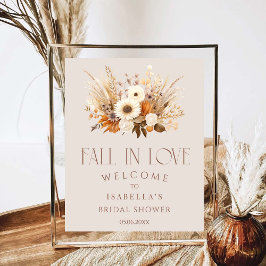 Fall in Kärlek Boho Blommigt Möhippa Välkommen Poster