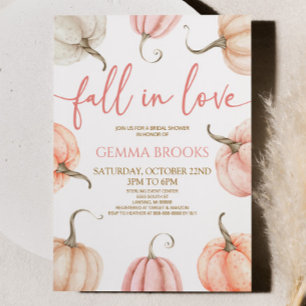 Fall in Kärlek Elegant Rosa Pumpkin Möhippa Inbjudningar