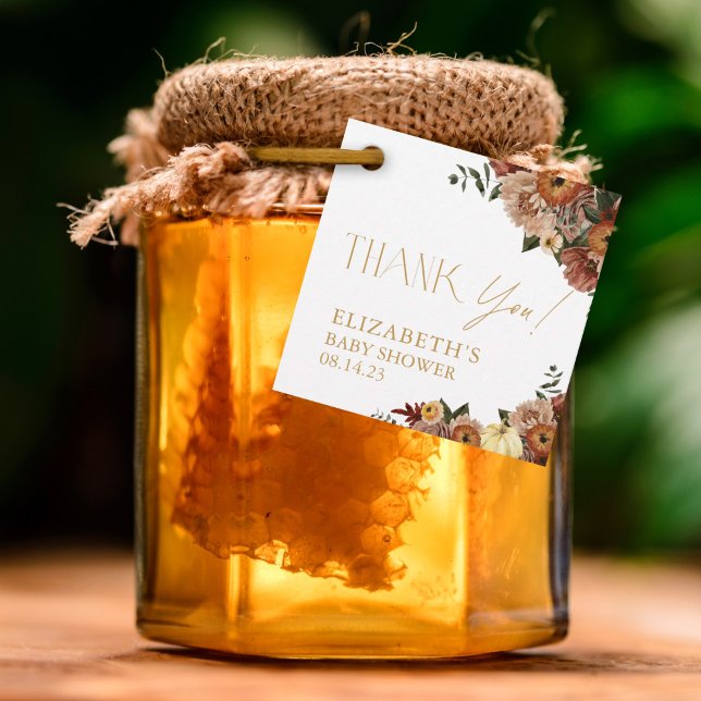 Fall in Kärlek Fall Blommigt Baby Shower Gåvor Etiketter (Skapare uppladdad)