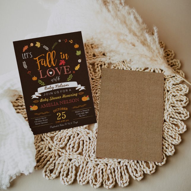 Fall in Kärlek Pumpkin Baby Shower-inbjudan Inbjudningar (Skapare uppladdad)