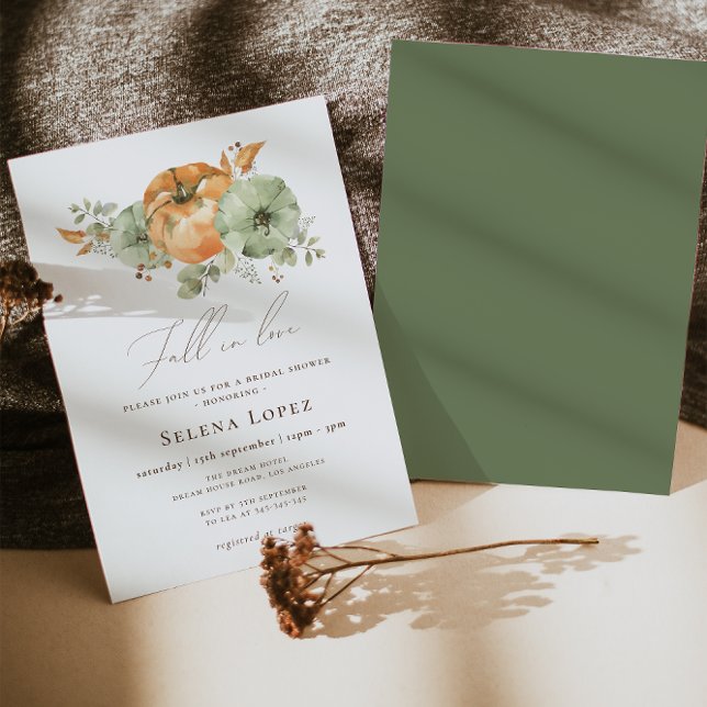 Fall in Kärlek Pumpkin Blommigt Möhippa Inbjudningar (Skapare uppladdad)