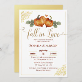 Fall in Kärlek Pumpkin Heart Möhippa Inbjudningar