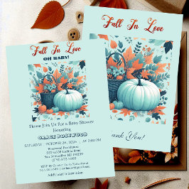 Fall in Kärlek Pumpkin Rustic Land Baby Shower Inbjudningar