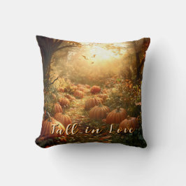 "Fall in Kärlek" Skogscen för hösten och påvlar Kudde