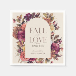 Fall in Love Autumn Wreath Arch Tan Baby Shower Pappersservett