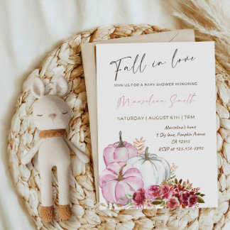 Fall in Love Baby Shower-Pumpkin Baby Shower Party Inbjudningar