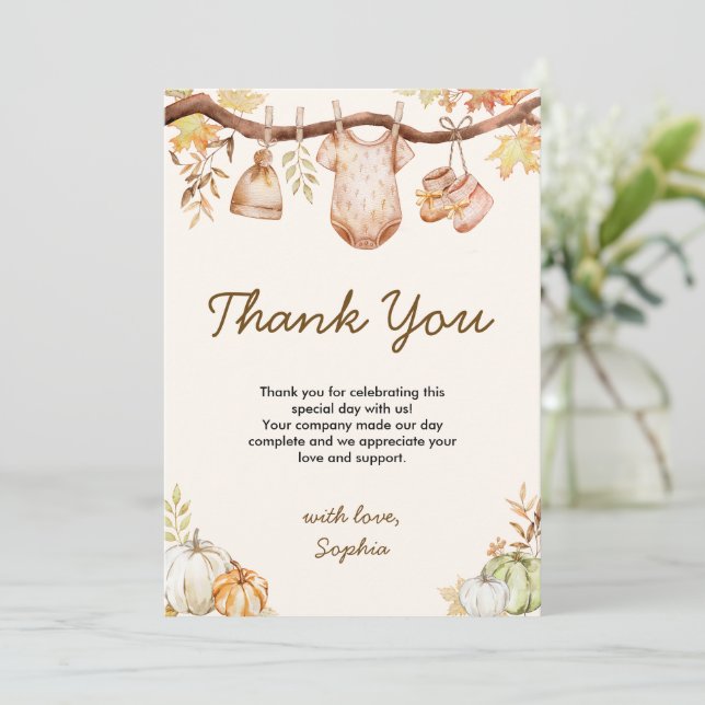 Fall in Love Baby Shower Tack Kort (Stående Fram)