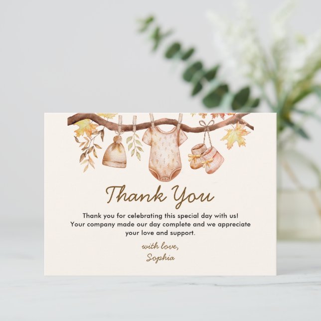 Fall in Love Baby Shower Tack Kort (Stående Fram)