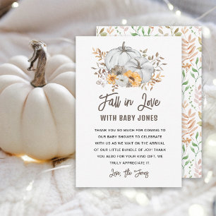Fall in Love Baby Shower Tacksamhetskort Inbjudningar