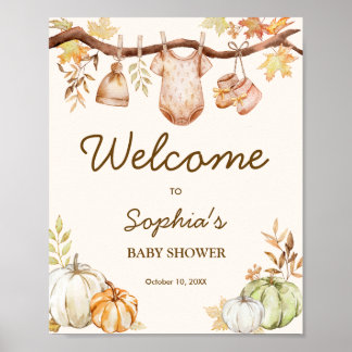 Fall in Love Baby Shower Välkomstskylt Poster