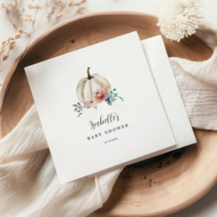 Fall In Love Blommig Pumpa Baby Shower Pappersservett