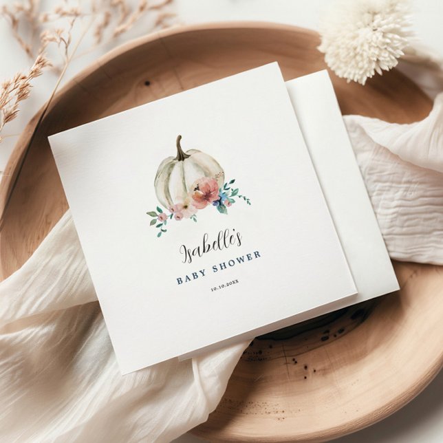Fall In Love Blommig Pumpa Baby Shower Pappersservett (Skapare uppladdad)