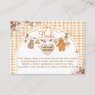Fall in Love Blommig Slinga Höst Babyshower Böcker Tilläggskort