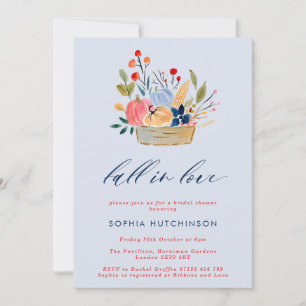 Fall in Love Blommor & Pumpa Bröllopsdusch Inbjudningar
