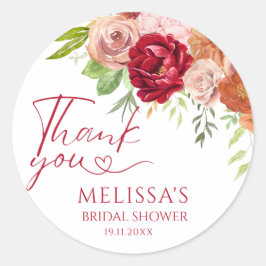 Fall in Love Blomster Bröllopsfest tack Runt Klistermärke