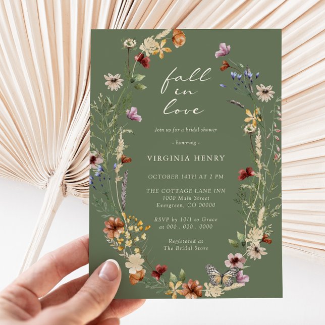 Fall In Love Boho Bröllopsfestinladning Inbjudningar (Fall In Love Boho Bridal Shower Invitation
)