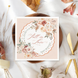 Fall in Love Boho Floral Baby Shower Napkins Pappersservett