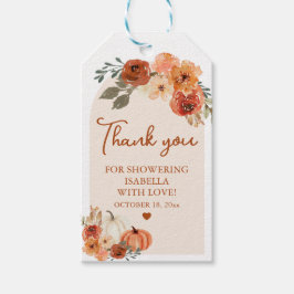 Fall in Love Boho Pumpkin Bröllopsdusch Favorit Ta Presentetikett