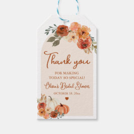 Fall in Love Boho Pumpkin Bröllopsdusch Favorit Ta Presentetikett