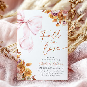 Fall in Love Bow Blommig Bröllopsfestinladning Inbjudningar